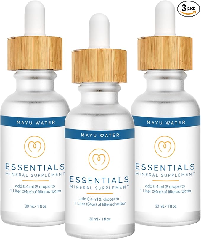 MAYU Trace Mineral Drops - 3 Bottles - 80+ Full-Spectrum Ionic Minerals for Water - Great-Tasting Mineral Supplement for Hydration - Magnesium, Potassium & Zinc - No Additives - 90 Servings