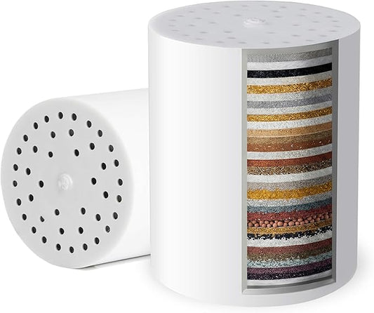 iSpring FSF3 Maximum 33-Stage Shower Filter Replacement Cartridge, Removes Chlorine, Sediment, Heavy Metal, and Odor, Improves Conditions of Skin, Hair, and Nails, High Output No Clog, White