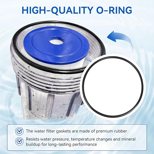 AO-WH-LG-OR O-Ring Replacement for AO Smith Whole House Water Filter 5.48 Inch 14 Cm Diameter Fits Most Housings Made for 4.5 Inch Filters, Fix Leaks & Improve Seal, 3 Pack