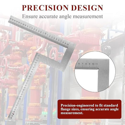 Stainless Steel Flange Square Pipefitter Tools (11.8 x 11.8 Inches) | Angle Flange to Measure Squareness Water Pipelines Distribution System Measuring Tool (300 x 300 mm)