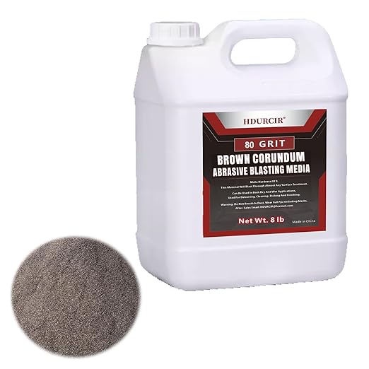 Brown Corundum Abrasive Blasting Media (Brown Aluminum Oxide) 8LBS 80 GRIT Medium to Fine Sand Blasting Abrasive Media for Blasting Cabinet or Blasting Guns