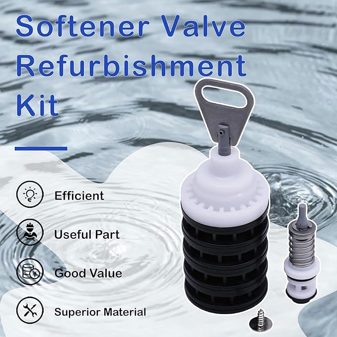 Softener Valve Refurbishment Kit Compatible with Fleck 5600,Includes Softener Main Piston 60102-00,Seals and Spacers 60125,Screws,Brine Piston 60032,And lower brine seal