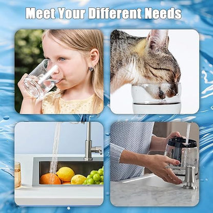 Vortopt Faucet Filter,NSF Certified,400 Gallon High Efficiency Water Purification System, Fast 99% Chlorine & Odor Removal,Modern Simple Silver with 1 Water Filter（T1-Silver）