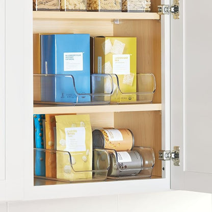 iDesign Pantry Bin for Kitchen or Cabinet Storage, Set of 4, Clear