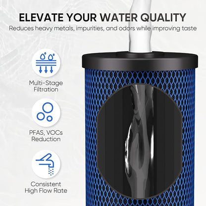 PUREPLUS 5 Micron 10" x 4.5" Whole House PFAS Removal Replacement Water Filter, Coconut Shell Activated Carbon Filter, Compatible with WFHDC8001, GXWH40L, GXWH35F, CB-BB-10, CTO10BB, 1 PACK