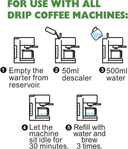 Coffee Machine Descaler, Coffee & Espresso Machine Descaler-Universal Descaling Solution for Home & Commercial Coffee Pots