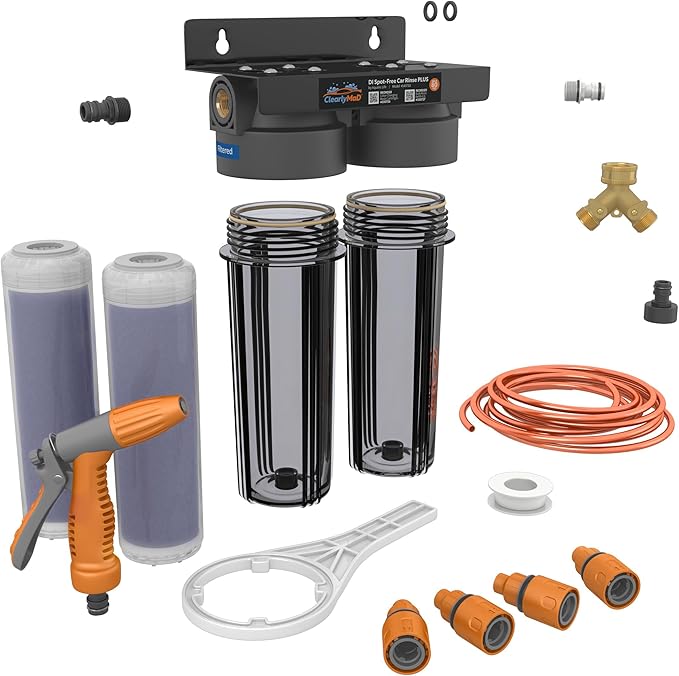 Deionized Spot-Free Car Wash Rinse Plus System Unit, Spotless Water Deionizer for Car Washing, RV, and Motorcycle, With Hose