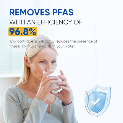 PUREPLUS NSF/ANSI 401, 53, 42 & NSF P473 Certified Replacement for HDX FMG-1, PL-100, WFC1201, PC75009, RWF1060, RWF0600A, 469991 Refrigerator Cartridge,1Pack