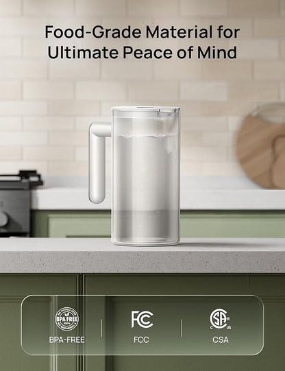 DREO Reverse Osmosis Autofill Water Pitcher, Replacement for DREO RO Water Filter 112 & 113 & 114 & 115, 1.1L Portable Water Pitchers with Smart Sensor for Pure Water, BPA-Free, White