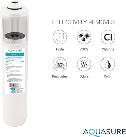 Aquasure Premier Series Complete 4-Stage Quick Twist Filter Replacement Cartridge Bundle Set AF-CP100 | Compatible with AS-PR100 Under Sink Reverse Osmosis RO Filtration System for Well Water