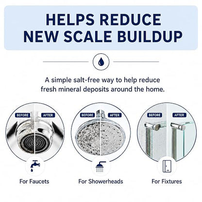 Magnetic Water Softener - Salt-Free Hard Water Conditioner | Portable, Easy Install for Home/RV/Apartments | Prevents New Sediment & Limescale