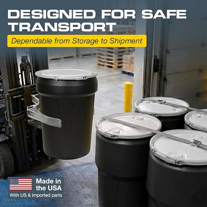 Eagle Plastic Drum, 30 Gallon Drum, DOT Compliant, Made in USA, Black | High-Density-Polyethylene Construction, Open Head Lab Pack Drum, Metal Lever-Lock Lid, Hazardous Material Storage, Transport