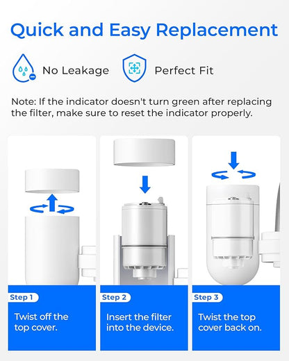 Waterdrop C08B Faucet Water Filter, Compatible with All PUR® PLUS Faucet Filtration System, Replacement RF-3375®, NSF 42 Certified, 9-Month, 900-Gallon, 3 Pack