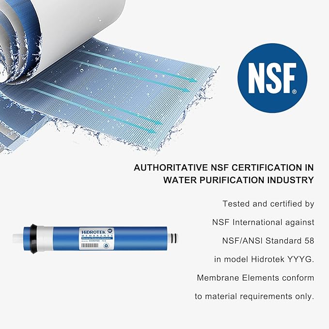 75 GPD Reverse Osmosis Membrane Replacement for RO Water Filtration System-NSF Certificated (1)
