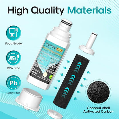 ICEPURE PRO DA97-17376B Refrigerator Water Filter Replacement for Samsung HAF-QIN/EXP, HAF-QIN, RS27T5200SR WS645A RS22T5201SR RF28R7201SR RF32CG5400SR RF27CG5400SR DA97-08006C WD-F45 RWF4200AH, 1PACK