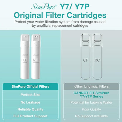 Original SimPure Y7/Y7P Series CF Filter Replacement Cartridge for SimPure Y7, Y7P-W, Y7P-BW, 6 Months Replacement Cartridge (1 Pack)