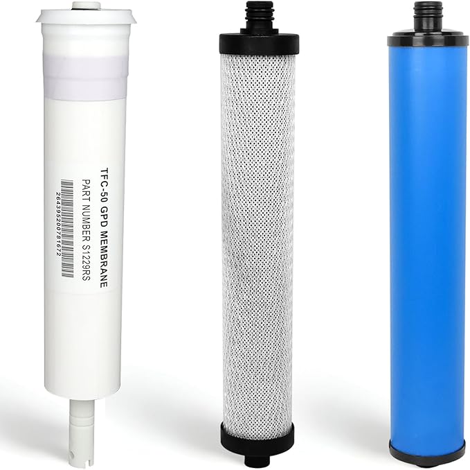 335 RO System Replacement Water Filter Kit Compatible with Microline | Replacement Filter Set with Membrane, Including S1229RS RO Membrane, S7025 Inline GAC Post Filter, S7028 Sediment Pre-Filter