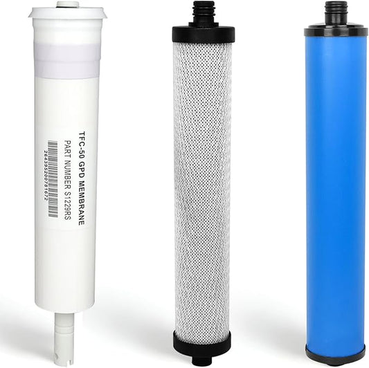 335 RO System Replacement Water Filter Kit Compatible with Microline | Replacement Filter Set with Membrane, Including S1229RS RO Membrane, S7025 Inline GAC Post Filter, S7028 Sediment Pre-Filter
