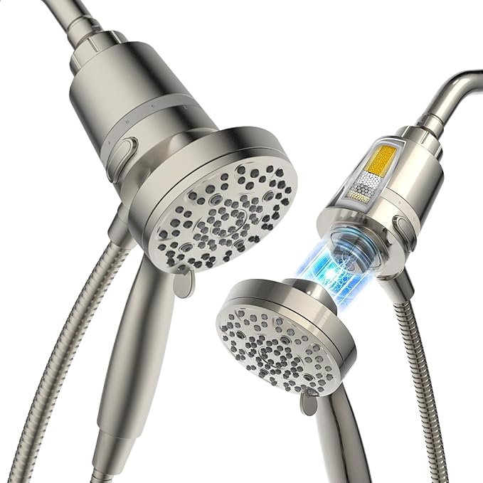 SANYCASA Filtered Shower Head with Handheld, Magnetic Docking System, High Pressure Handheld Shower Head with KDF Filter for Hard Water, 6 Spray Modes, Easy Installation – BNP