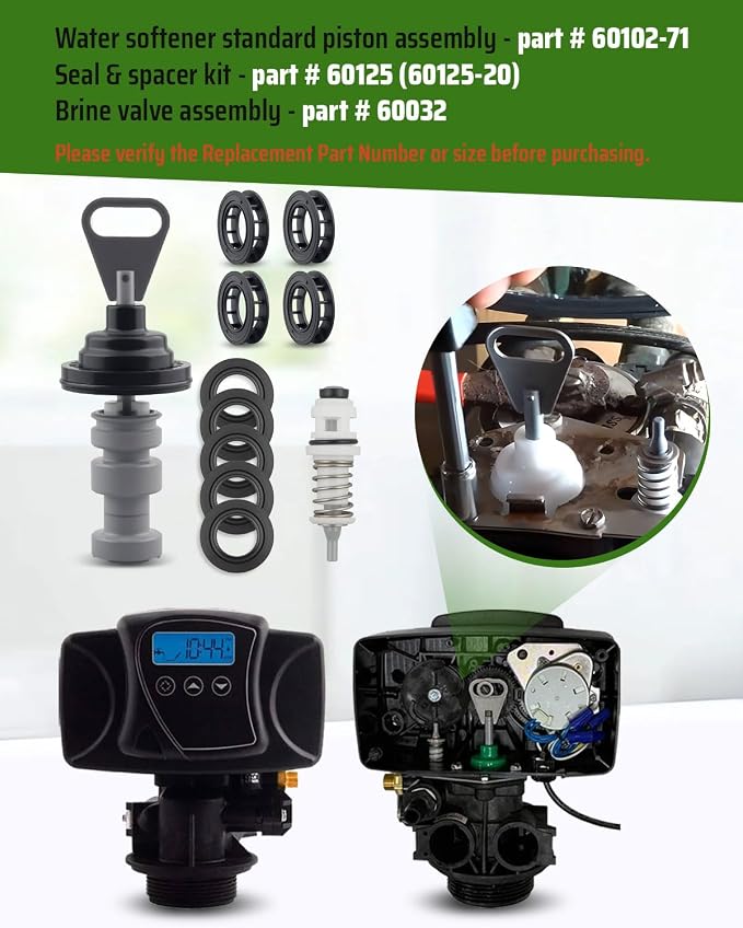 Water Softener Rebuild Kit Replacement Fit for Fleck 5600SXT Digital Filter Softener Valve