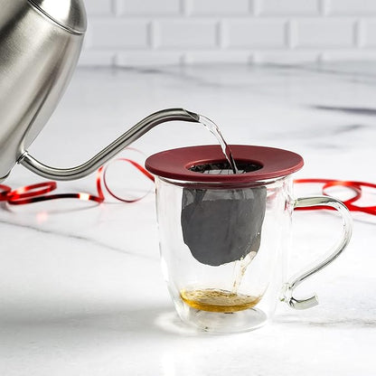 Primula Brew Buddy Portable Pour Over, Reusable Fine Mesh Filter, Dishwasher Safe, Single Serve Coffee or Tea at Any Strength, Ideal for Travel or Camping, Red, 2-Pack