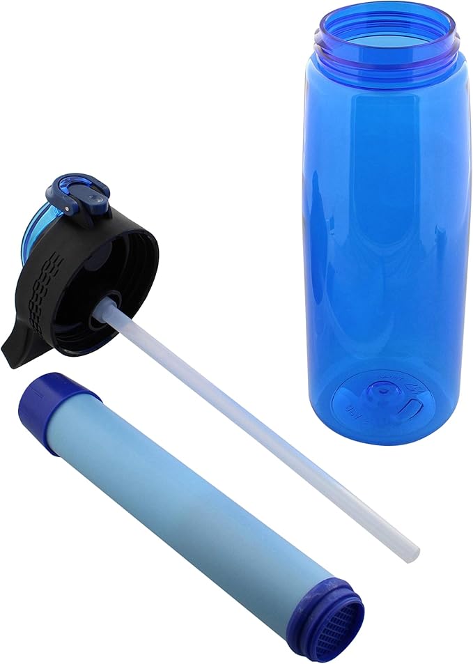 SDS Water Filter Bottle - Filtering Water Bottle Filter Travel Accessory for Safe Drinking Camping Water Purifier