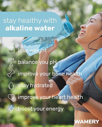 Wamery Alkaline Pitcher Water Filter Replacement - Model 1001122, 3 Pack, Multi‑Stage Gravity Cartridges, Improves pH & Taste, Activated Carbon + Mineral Layer, 42‑Gallon Each, Leak‑Free Fit, BPA‑Free