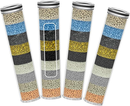 Shower Filter compatible with MakeFit SSJ781/DSSJ781/ DSSJ781-01/DSS1581& HOPOPRO HSF-002 Shower Head Filter Replacement (15 Stage Filters),for Hard Water - Filters Chlorine -4 Pack