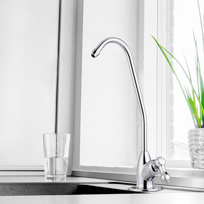 iSpring GS1 100% Lead-Free RO Reverse Osmosis Water Filter Faucet Fit Most Water Filter Systems, Non-Air Gap Single Lever Handle RO Faucet, Chrome Finish