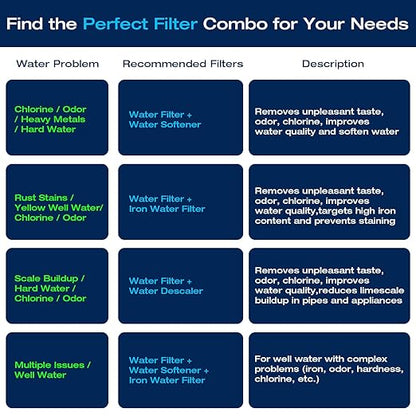 H&G Lifestyles Whole House Water Filter System, Iron and Manganese Water Filter for Well Water & City Water,Reduce Iron Heavy Metal, Silver-Enhanced, Soften Water, 700,000 Gallons