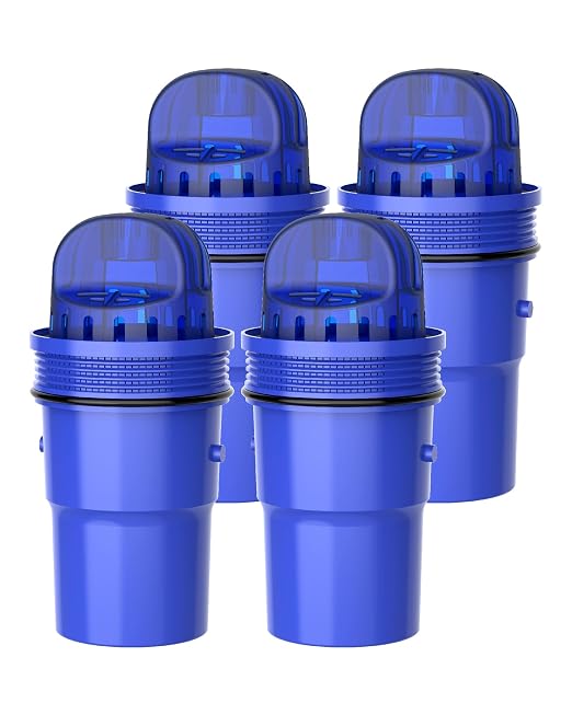Overbest 7010E Pitcher Water Filter Replacement for All PUR®, PUR® Plus Pitcher and Dispenser Filtration Systems, PPF900Z2, CRF950Z, PPF951K, 60 Gallons, 4 Pack