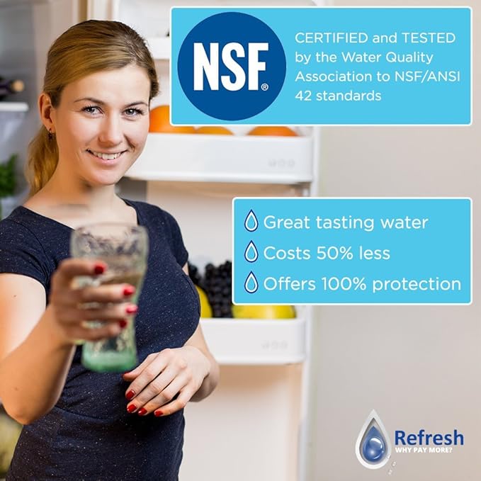 Refresh R-9010 Refrigerator Water Filter, Compatible with Kenmore 46-9010, 469010, 9010, 46-9085, AquacrestAQF-4396508, Aquafresh WF285 and IcePure RFC05000A (1)