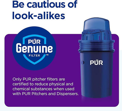 PUR Water Pitcher & Dispenser Replacement Filter 2-Pack, Genuine PUR Water Filters for Pitchers, 2-in-1 Powerful Filtration and Faster Filtration, 4-Month Value, Blue (PPF900Z2)