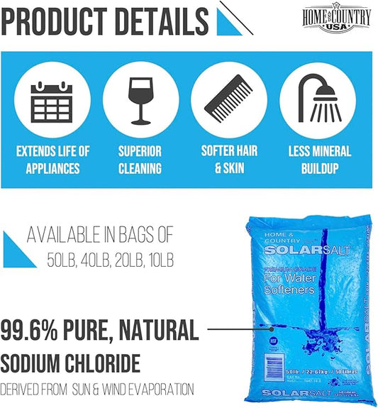 50 Pound Bag of All Natural Solar Salt for Water Softener.