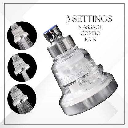 Shower Filter for Hard Water – Filtered Shower Head Water Softener – 3 Rainfall & Massage Settings – Increase Pressure While Saving Water – Shower Water Filter by Barclay’s Buys