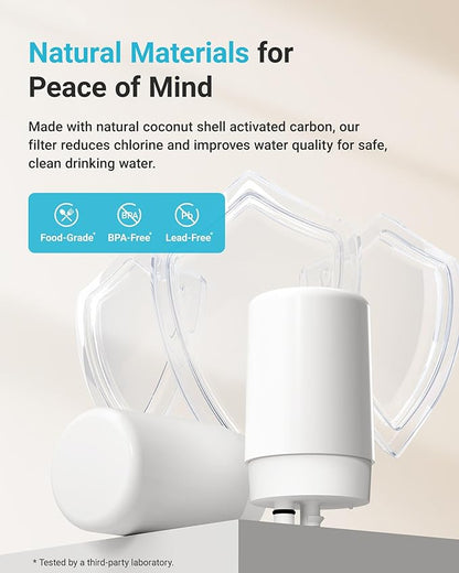 AQUA CREST 7027W Faucet Water Filter, Replacement for Brita® Filter, Brita® Faucet 36311 On Tap Water Filtration System, FR-200, FF-100 Replacement Filter, White, 4 Pack