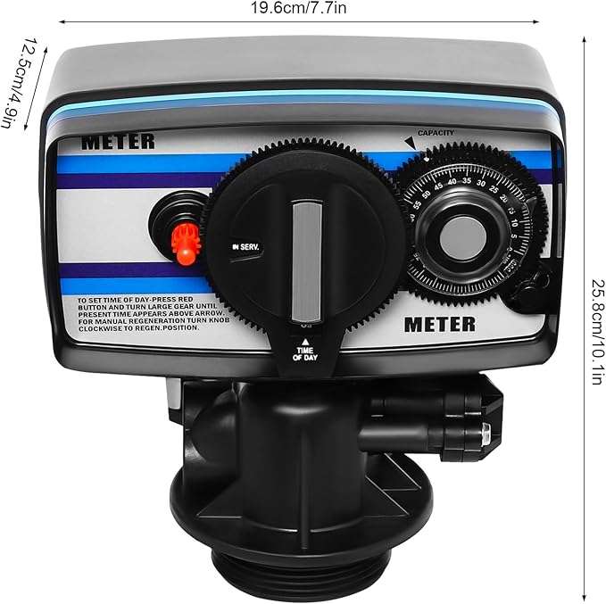 Whole House Water Softener Valve, 5600SM Flow Type Digital Control Valve for Water Softeners, 110V Automatic Operating Digital Timer Filter Control Head Valve Water Filter Softeners Resin