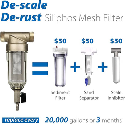 iSpring FWSP100SL Spin down Sediment Water Filter Replacement Cartridge, chrome