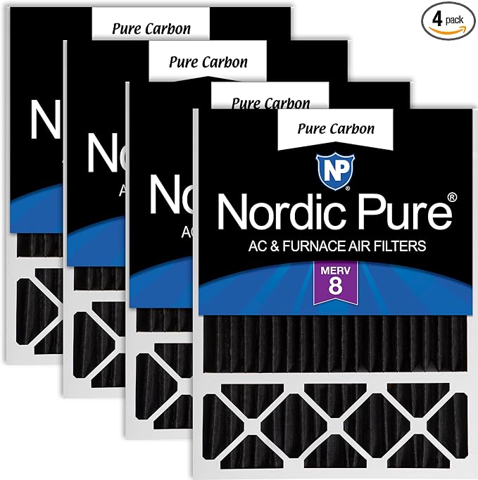 Nordic Pure 20x25x5 Honeywell/Lennox Replacement MERV 8 Air Filter 4 Pack | Actual Size: 19 7/8 x 24 7/8 x 4 3/8 Made in USA, Pleated HVAC Odor Filtration, Pet, Cooking & Household Smell Control