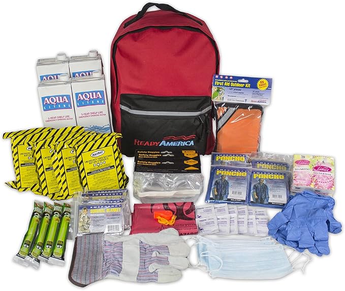 Ready America 72 Hour 4 Person Emergency Kit + Potable Aqua Water Purification Tablets