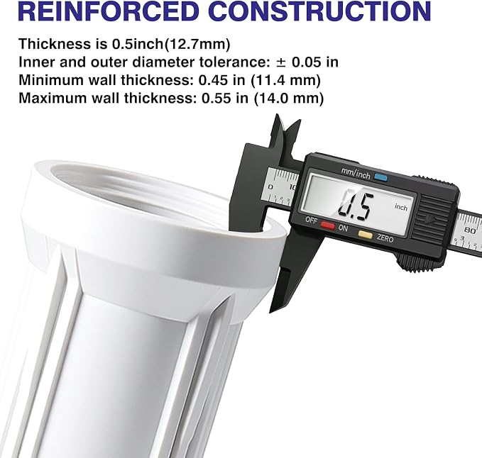 Geekpure 10 Inch Reverse Osmosis Water Filter Housing-1/4" Port | For RO Filtration System, Fit for 2.5" x 10" Filters