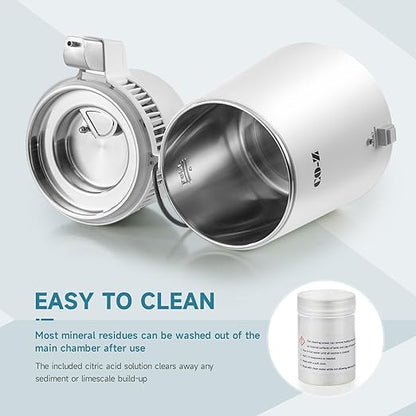 CO-Z Distilled Water Maker, 1 Gallon Water Distiller, 4L Home Countertop Water Distiller Machine, Table Desktop Water Distill Distilling Purifier Purification Filter, Home Pure Clean Water Device
