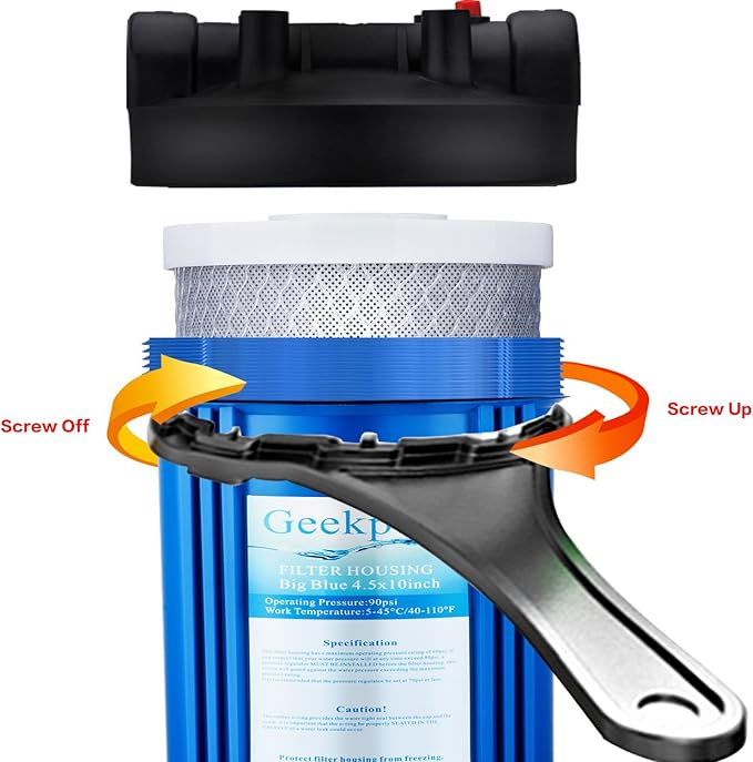 Geekpure 20 Inch Carbon Block Water Filter Reduce Chlorine Taste Odors for Whole House Filtration- 4.5 Inch x 20 Inch -5 Micron-Pack 4