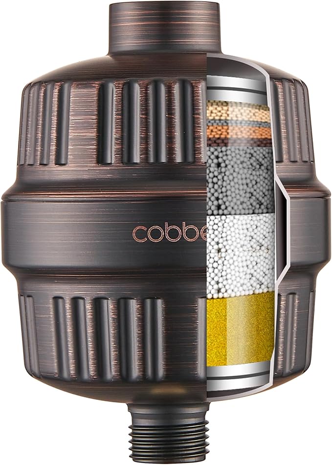 Cobbe HD HEAVY DUTY High Output Shower Filter – 99% REMOVAL Shower Head Filter for Hard Water, Heavy Metals, Chlorine and Harmful Substance, Improve your skin and hair - Oil Rubbed Bronze