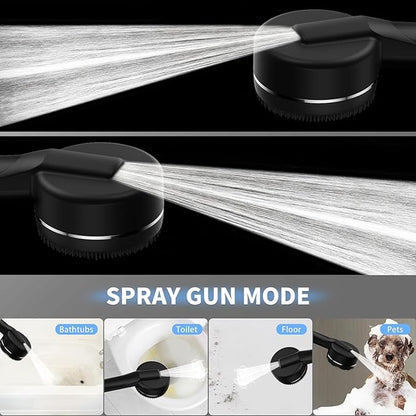 Filtered Shower Head with Handheld, High Pressure 3 Spray Showerhead with Filters & Upgraded Anti-clog Nozzles for Hard Water -Remove Chlorine, Reduce Dry Itchy Skin -ON/OFF Switch for Pet Bath，Black