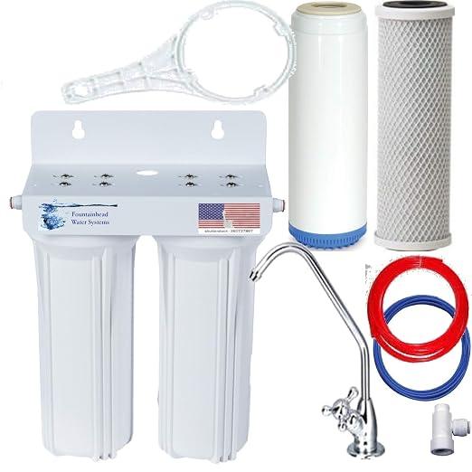 Two Stage Under Sink Water Filter Fluoride/Arsenic Carbon Filter.
