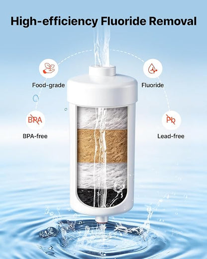 VEVOR Gravity-fed Water Filter System, 2.25G 304 Stainless-Steel Countertop Water Filtration System, Reduces Lead and up to 99% of Chlorine, w/ 2 Carbon Filter, 2 Defluorination Filter, Spigot, Stand