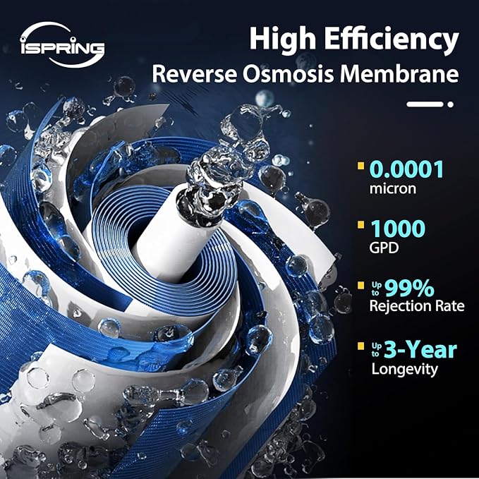 iSpring RO1000 Filter Set, 2x FCF1000 & 2x FPC1000 for Stages 1 & 3, Lasts 20-24 Months Based on Use & Water Quality, Compatible with RO1000-BN/RO1000-ORB 1000 GPD Tankless RO Systems