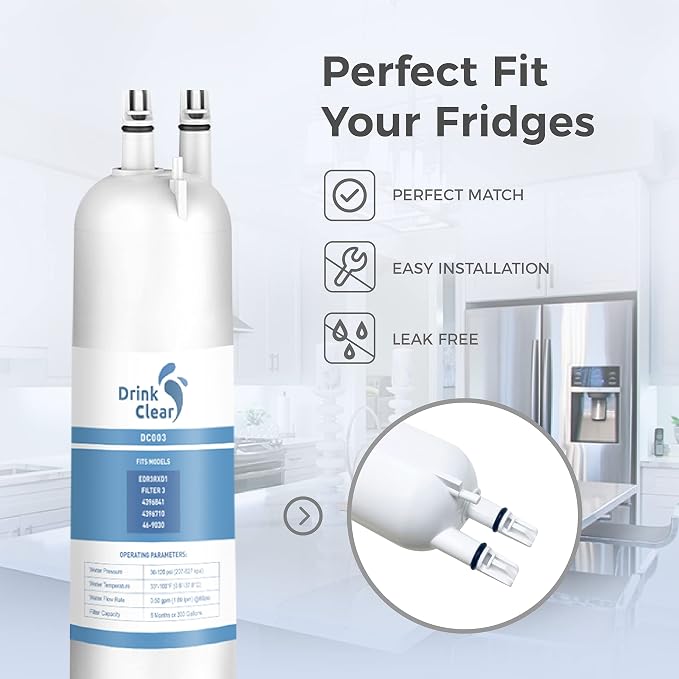 EDR3RXD1 Water Filter Replacement, 1 Pack | Compatible with 4396841, Filter 3, 4396710, Kenmore 46-9083, 46-9030 Refrigerator Water Filter