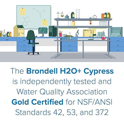 Brondell H630 Cypress Countertop Water Filter System for Kitchen Sinks, Three-Stage Filtration System and Dispenser Attaches to Faucet, White